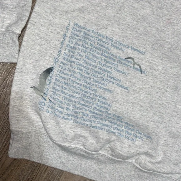 Taylor Swift Spotify Fans First 1989 Heather Gray Crewneck size M - Picture 5 of 8